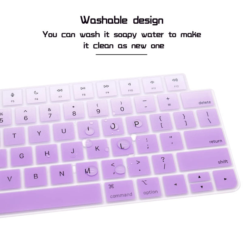 HRH Silicone Keyboard Cover for Apple iMac 24 Inch 2021 Newest Magic Keyboard with Touch ID A2449 Keyboard Cover Protector Skin,for Apple iMac 24 Inch M1 Chip 2021 Magic Keyobard A2450-Mint Purple Mint purple