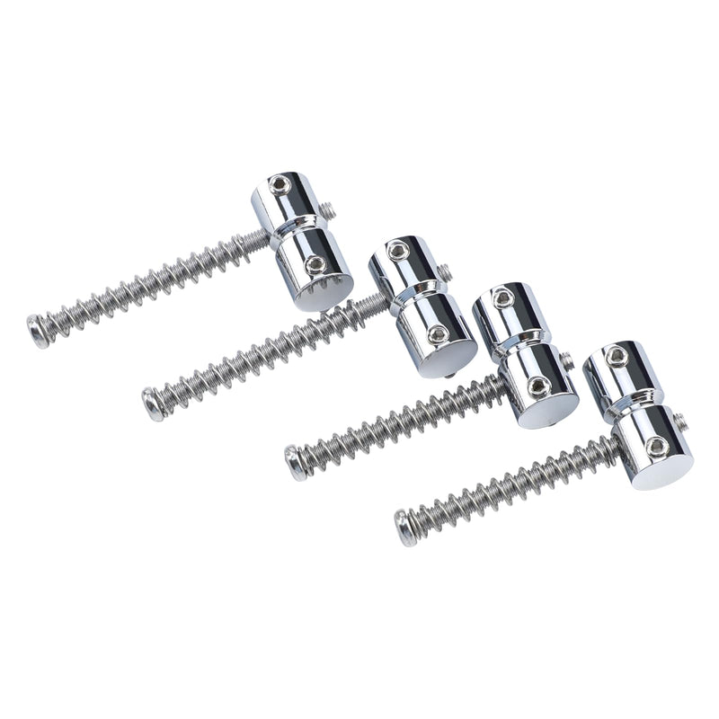 [AUSTRALIA] - 4-Pack Stainless Steel Electric Bass Guitar Bridge Saddles String Spacing 19mm Bass Saddles Compatible with 4 String Electric Bass Replacement Parts（Chrome） Chrome 