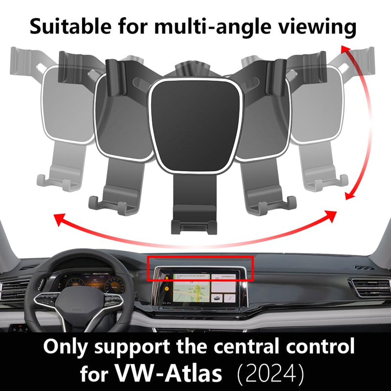Car Phone Holder for VW Atlas 2024 2025 2026，Atlas Cross 2024 2025 2026 Auto Accessories Navigation Bracket Interior Decoration Screen Mobile Cell Phone Mount case