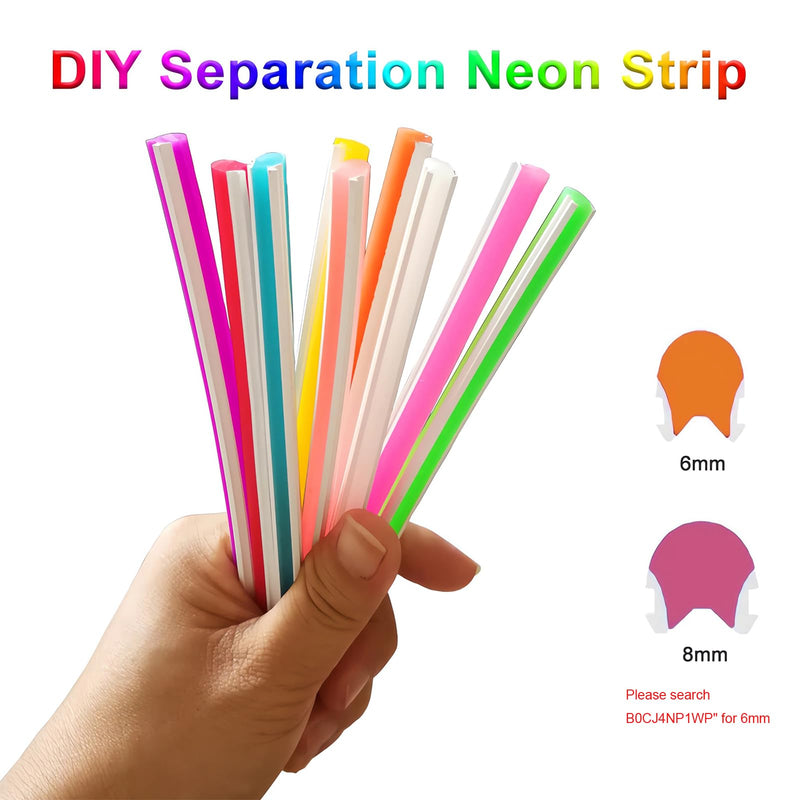 Separated Neon Flexible LED Light Strip Cover, 16.4ft 8mm Wear Free DIY Bendable Silicone Diffuser Cover with 2 Pcs Neon Light Cutter, RGB Strip for Bar Car Outdoor Home DIY Decor(Red) Red