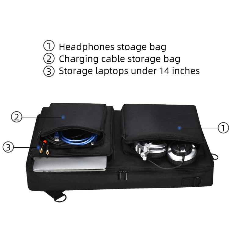 Storage bag case is suitable for Pioneer DDJ-SR 2/SR, Native Instruments Traktor Kontrol S4 Mk3,Portable adjustable shoulder strap large capacity (DDJ-SR 2)
