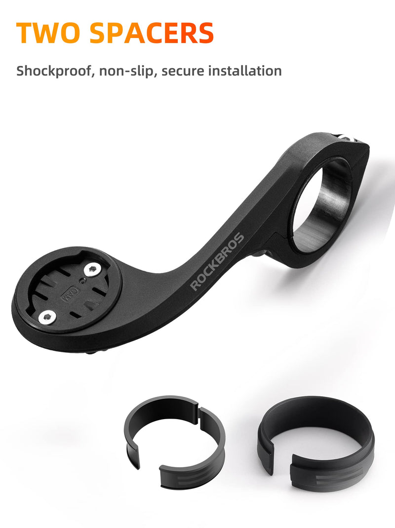 ROCKBROS Out Front Mount Compatible with Garmin, iGPSPORT - Bike Handlebar 1.26’’-1.38’’/ 32-35mm