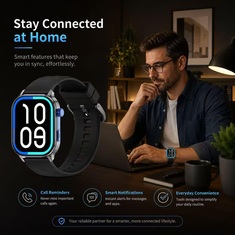 LC212 AI Smartwatch with App Downloads, 32GB Storage, Custom Watch Faces, Voice Assistant, Music & Video Support, 2.04" Full Display, Health Tracking & 100+ Sports Modes BLACK