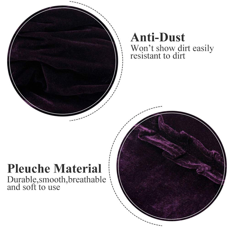 Upright Piano Cover, Colorfast Pleuche Full Piano Dust Proof Decorated Cover(Purple)
