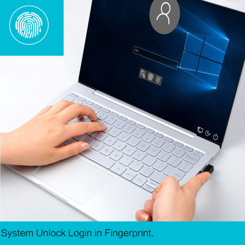 Mini USB Fingerprint Reader for Windows 7 8 10 Fingerprint Scanner Scanner PC Dongle Fingerprint Sensor 360 Degree 0.5STouch Speedy Matching Biometric Portable USB Fingerprint Logger for PC Laptop Grey