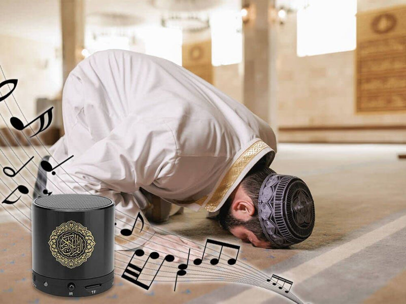 Portable Quran Speaker with Remote Control - MP3 Player, 18 Reciters & 15 Translations (Black)