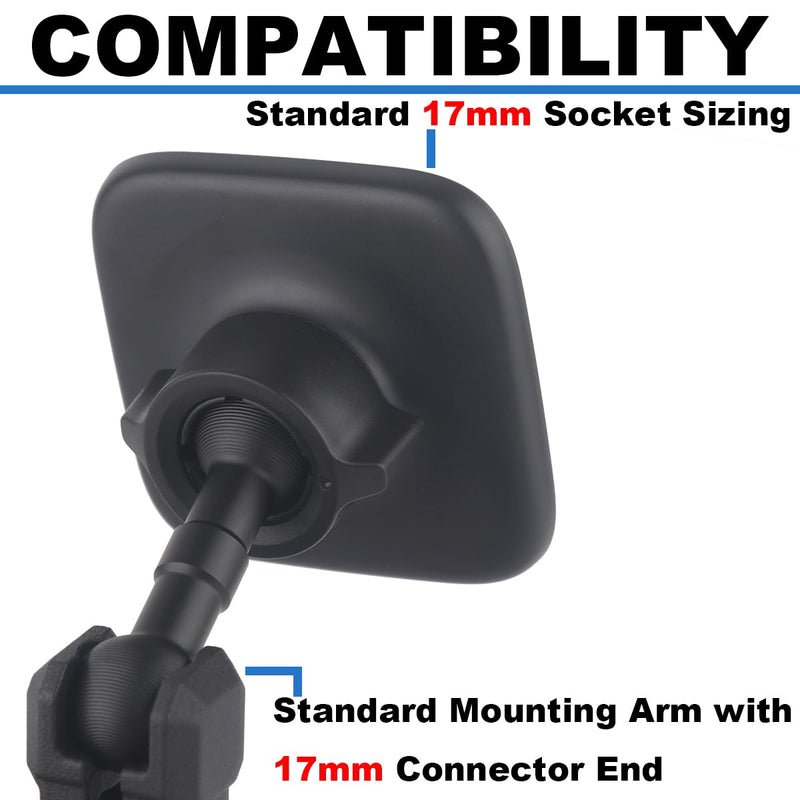 17mm to 17mm Double Ball Extender Bar Mount for GPS Cell Phone Action Camera on Motocycle Vehicles, Corrugated Ball Anti-Slip Design, 58mm Long