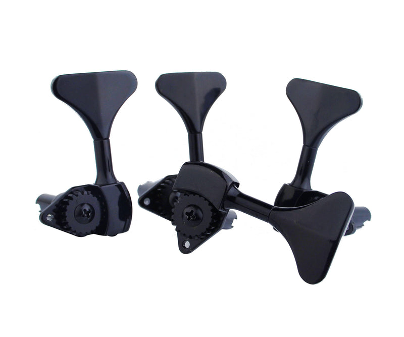 [AUSTRALIA] - Guyker Bass Machine Head (2R + 2L) - 1:20 Ratio Open Gear Tuners Tuning Key Pegs Replacement for Electric Jazz Guitar Bass or Precision Instruments - black 2R + 2L 