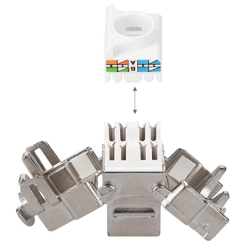 kwmobile Keystone Module Jacks - 24 Piece CAT6A Shielded Keystone Jack RJ45 Cat 6A Ethernet Module 10 Gbit with Shielded Metal Housing 24x