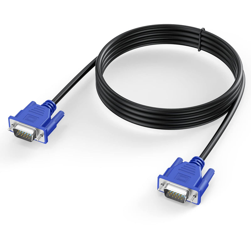 VGA to VGA Cable 6 Feet, VGA to VGA Monitor Computer Cable 1080P Full HD Male to Male Shielded Cord HD15, VGA Splitter Cable for Computer PC Monitor Laptop TV Projector and More 1