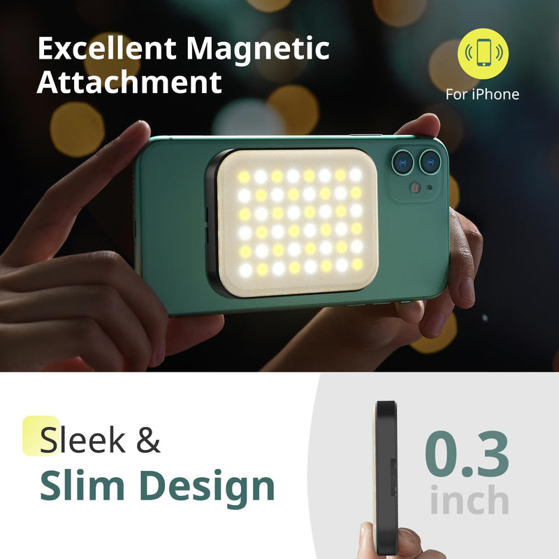 Sensyne Magnetic Selfie Light, LED Fill Light Compatible with Magsafe, iPhone, Android, iPad, Laptop, for Selfies/Photography/TikTok/Zoom Calls/Video Conference Magnetic Clip Light