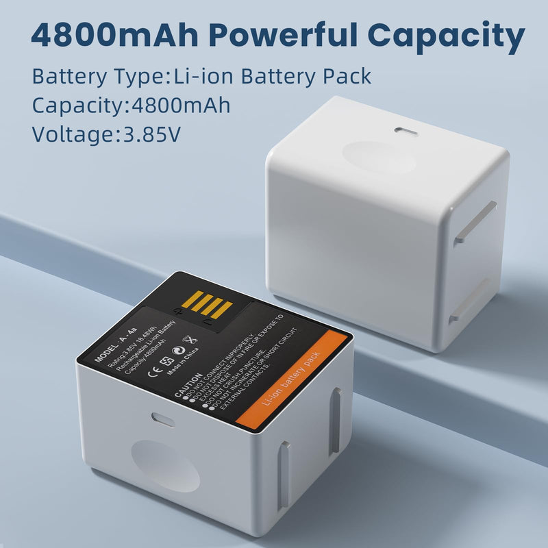 E EGOWAY 2-Packs Batteries Compatible with Arlo Pro 5S 2K, Arlo Pro 4, Pro 3, Arlo Ultra 2, Ultra Cameras VMA5400 VMC4040P VMC4060P A-4a, 3.85V 4800mAh, with LCD Dual Charger A4