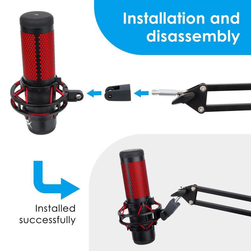 YOUSHARES HyperX Quadcast Mount Adapter for HyperX Quadcast s Mic - The HyperX Quadcast Boom Arm Replacement Adapter Get The Reliable Support and Allowing for More Diverse Content Creation Scenarios HyperX Quadcast Adapter