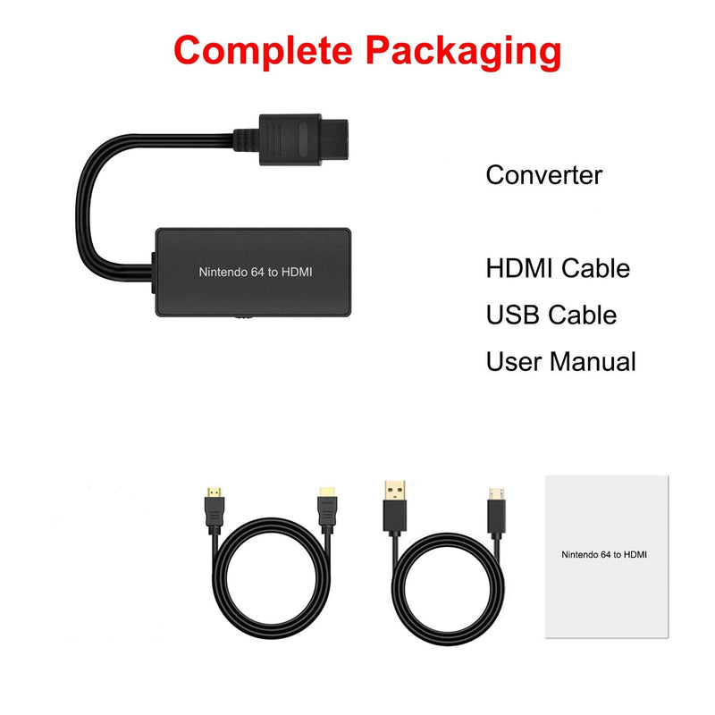 N64 to HDMI Converter Converts N64 Game Console Video Signal to HDMI Signal Easily Connect The Game Console to HDTV Adapter/Converter（Support N64，SNES，SFC，NGC）