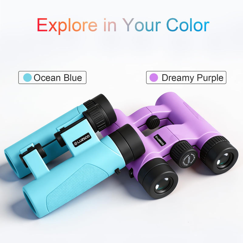 [AUSTRALIA] - 10x25 HD Binoculars for Kids & Adults – Lightweight Blue Mini Binoculars with 10X Magnification, FMC Lenses & Easy Focus, Portable Binoculars for Children and Adults, Travel, Bird Watching, Hiking 
