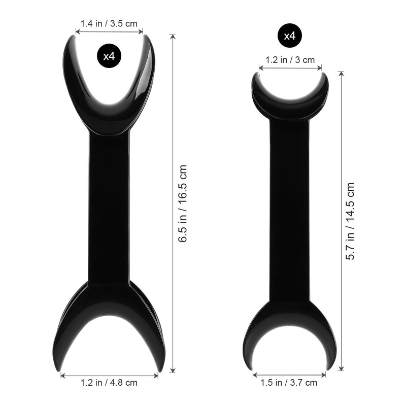 Healifty T-Form Dental Double Head Mouth Opener Teeth Whitening Dental Orthodontic Tool Retractor 8pcs (Black)