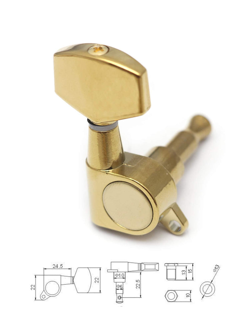 Metallor Sealed String Tuning Pegs Keys Machines Heads Tuners 3L 3R Electric Guitar Acoustic Guitar Parts Replacement Gold.