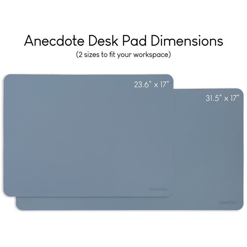 Leather Desk Pad (Vegan), Mouse Pad, Desk Mat for Home Office, Desk Blotter, Large Mouse Pad & Laptop Desk Pad & Keyboard Pad for Your Office or Home. by Anecdote. (Stone Blue 31.5x17) Large (31.5x17) Stone Blue