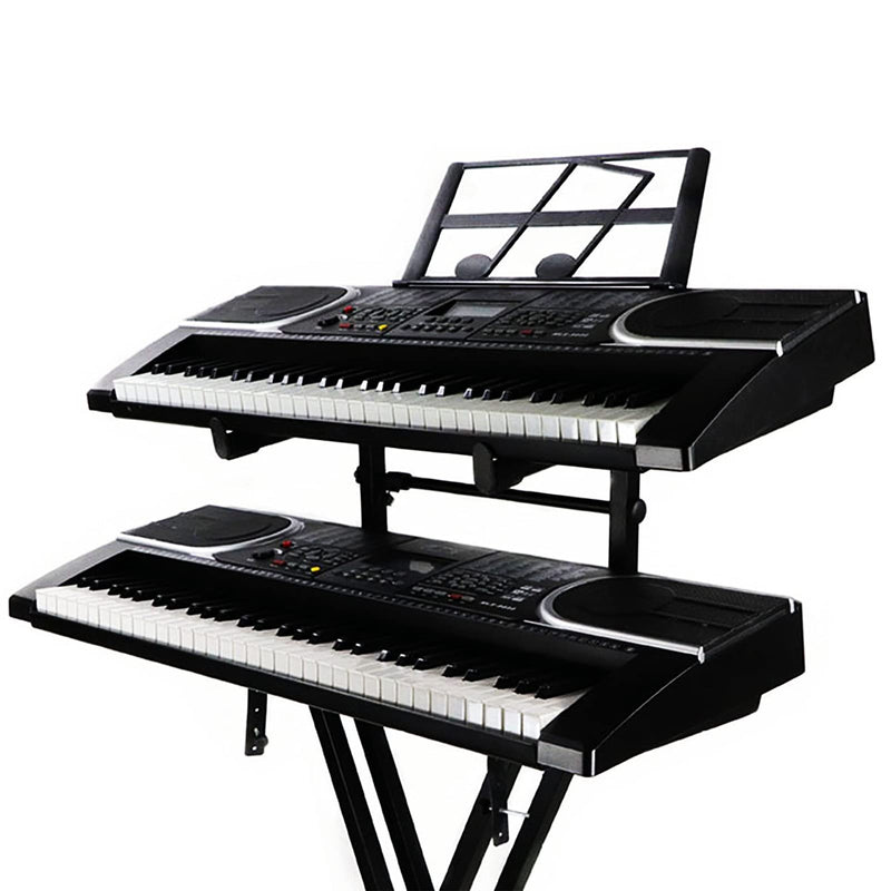 2 Tier Keyboard Stand Attachment Adjustable Electric Digital Piano Stand for 54 - 88 Key Music Keyboards Rack Holder Adjustable Width 15-27 inch Music Instrument Accessories