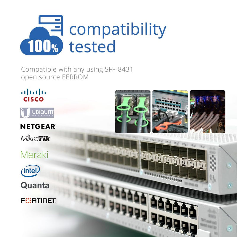 H!Fiber 10G SFP+ AOC Cable, 10Gb SFP+ to SFP+ Active Optical Fiber Cable, OM3 Multimode MMF Fiber Assemblies with SFP+ for Cisco SFP-10G-AOC1M, Ubiquiti UniFi, Supermicro, Mikrotik, 1m (3.3ft) 10G AOC