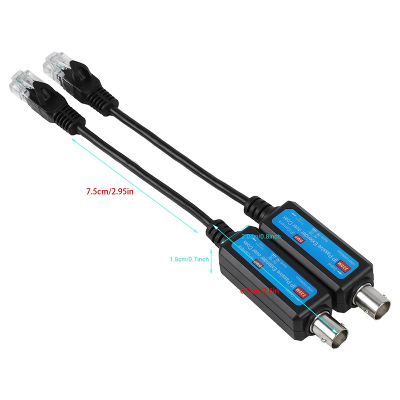 [AUSTRALIA] - Coassiale Digitale, 10 / 100Mbps 1CH Ricevitore del Trasmettitore Coassiale di IP Passiva per Telecamera NVR IP (1Pair) 