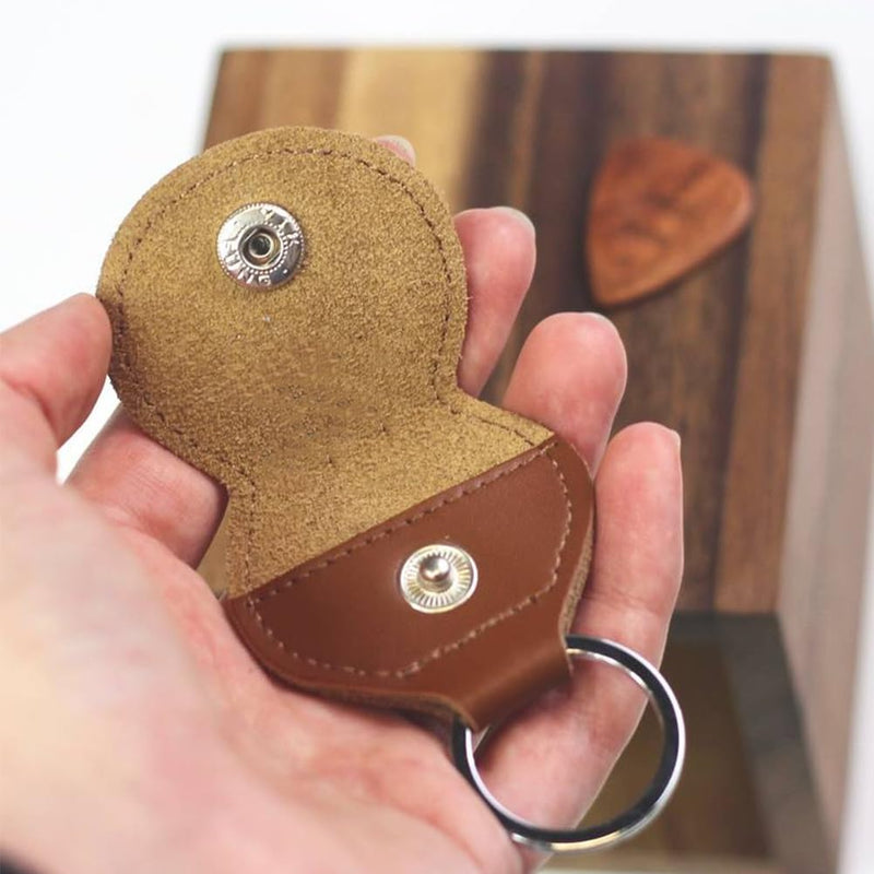 12 PACK Leather Guitar Pick Holder Keychain,Guitar Pick Holder Case Bag,Guitar Key Cases Bag Gift for Guitar Players