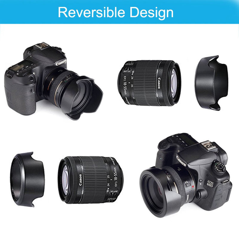 [AUSTRALIA] - Veatree 77mm Lens Hood Set, Collapsible Rubber Lens Hood with Filter Thread + Reversible Tulip Flower Lens Hood + Center Pinch Lens Cap + Microfiber Lens Cleaning Cloth 