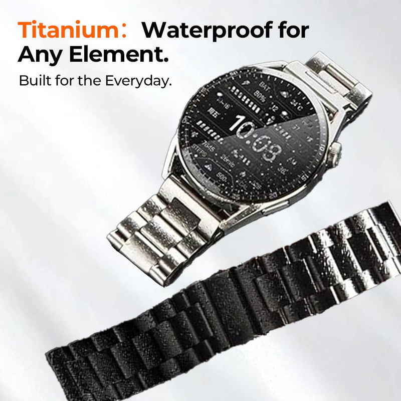 Universal Titanium Quick Release Watch Band with 16mm 18mm 20mm 22mm Lug Width, Adjustable Titanium Metal Strap for Samsung Galaxy Watch 7/6/5/4/3, Garmin Venu 4 41mm/ Venu 2S for Men Women