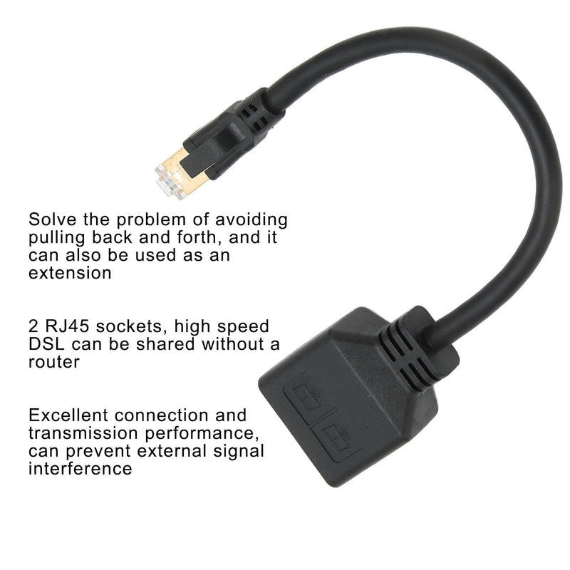 Annadue RJ45 Splitter Adapter, RJ45 Network 1 to 2 Port Ethernet Adapter Splitter, CAT8 Network Cable Splitter Adapter for Home Office, Default