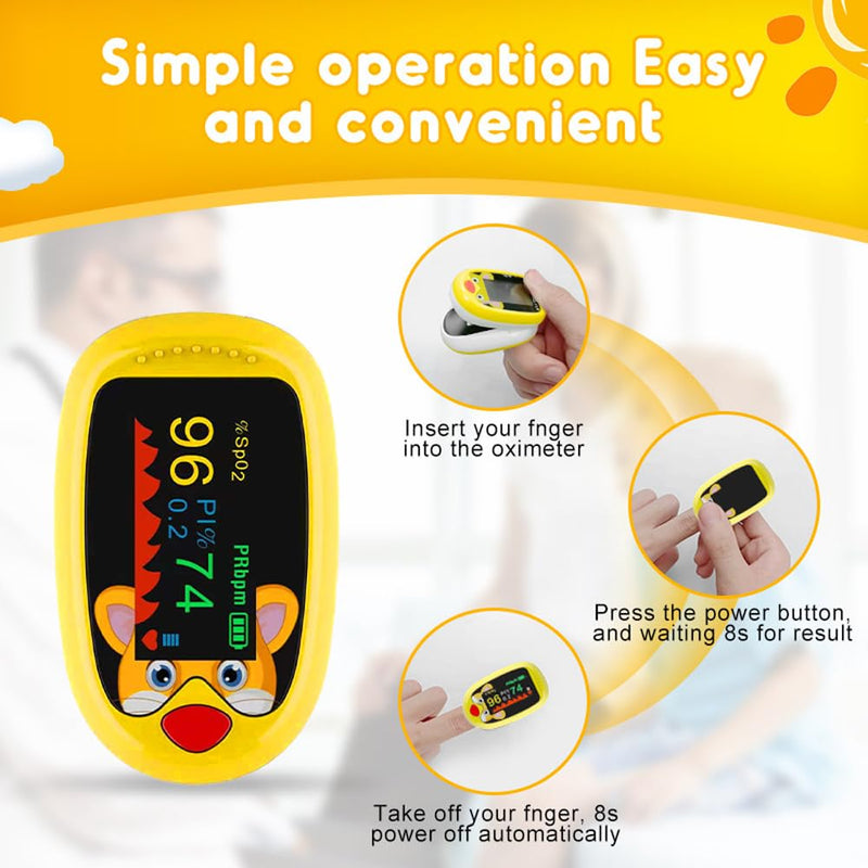 [AUSTRALIA] - Pulse Oximeter Finger Oximeter for Children with TFT Display - Portable Finger Clip SpO2 Monitor for Measuring Blood Oxygen & Heart Rate | Fast Results in 3-5 Seconds (Blue) blue 