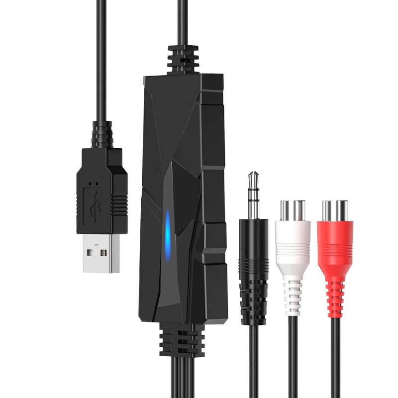 [AUSTRALIA] - DriverGenius AudioXfer Series | USB Audio Capture Card Device | Convert Analog Cassette Audio to Digital MP3 with 3.5mm/RCA Inputs | Compatible with PC, Mac & Linux (AV202-B, 1-Pack) USB-A 