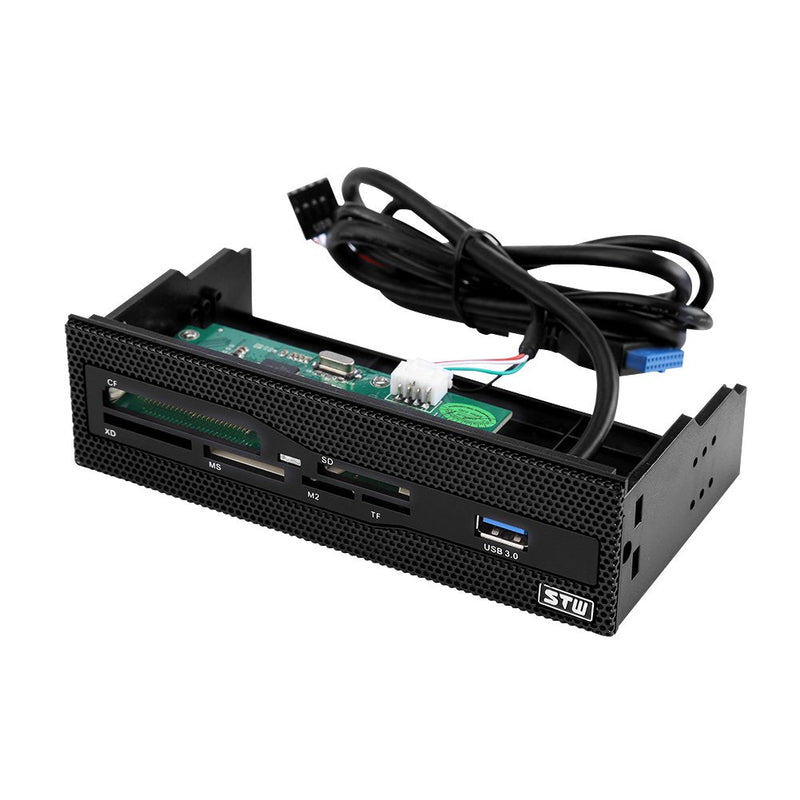 PC Front Panel Internal Card Reader, Multi-Function USB 3.0 Hub All-in-one Card Reader Support M2 SD MS XD CF TF Card for Computer, High Speed Internal Card Reader Fit For Computer Case Front Bay