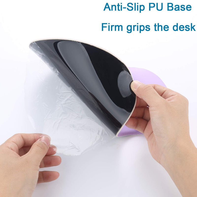 Xinidc Ergonomic Computer Mouse Pad with Wrist Rest Support, Pain Relief Mouse Pad with Non-Slip PU Base for Home Office Working Studying (Purple) Purple