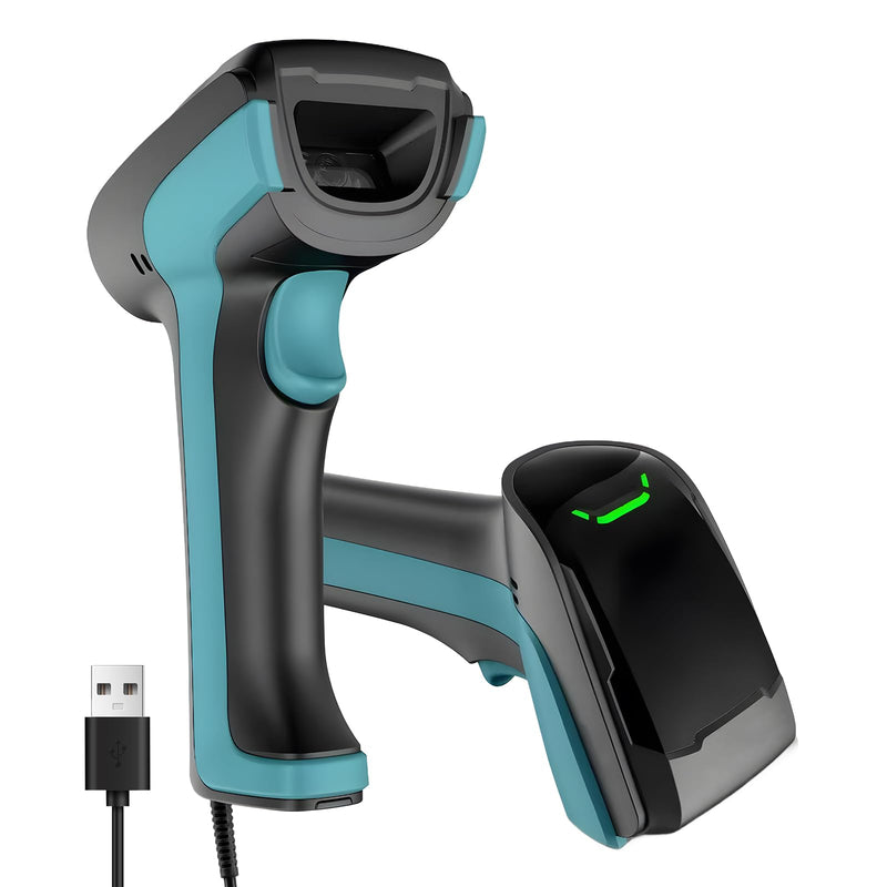 Upgraded Industrial Barcode Scanner2D/1D Dua Reading,Screen/PaperBarcode Compatible, USB Wired Plugand Play, Works with Computer, POSMac, Universal for Warehouse,Logistics, Supermarket, Library