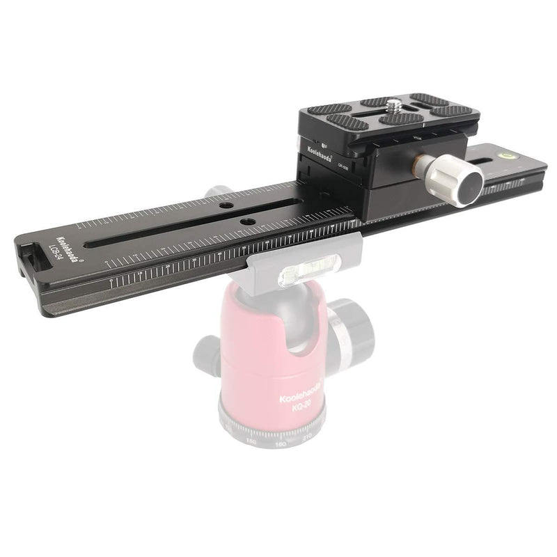 [AUSTRALIA] - Koolehaoda 240mm Professional Rail Nodal Slide Metal Quick Release Clamp,Dual Dovetail Camera Bracket Mount with Double-Sided Clamp can be Rotated 90°, for Camera with Arca Swiss Compatible 240mm Rail 