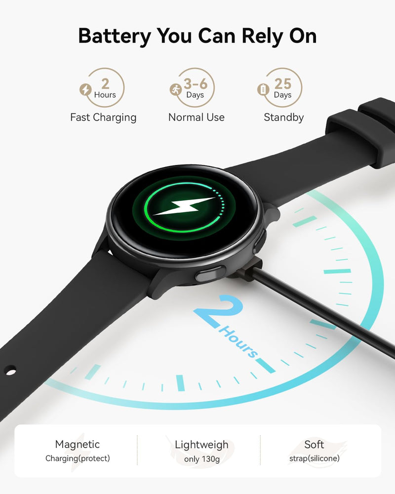 Smart Watch for Men Women: Bluetooth Calling Fitness Tracker with 1.27" Touchscreen, 24/7 Heart Rate/SpO2 Monitor, Sleep Tracker, 70+ Sports Modes, IP68 Waterproof Smartwatch for Android iOS Samsung Black