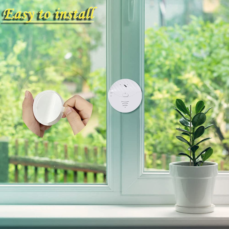 [AUSTRALIA] - WiFi Window Alarm System, 2 Pack Glass Break Detection with Phone APP, 120dB Smart Alarms with Adjustable Vibration Sensor for Car,Home Security (2PCS) 