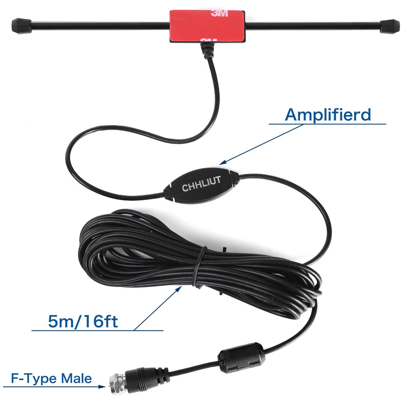 Universal FM Radio Dipole Antenna Screw F Male Plug for Home AV Audio Stereo Receiver Indoor 75 Ohm 16ft