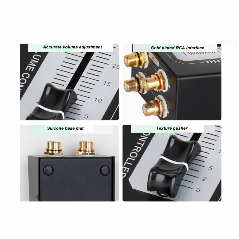 [AUSTRALIA] - Passive Volume Controller Metal Audio Preamp Speaker Volume Controller for Home Studio Hi-Fi Systems Clear Sound Preamp Adjuster Plug & Play 
