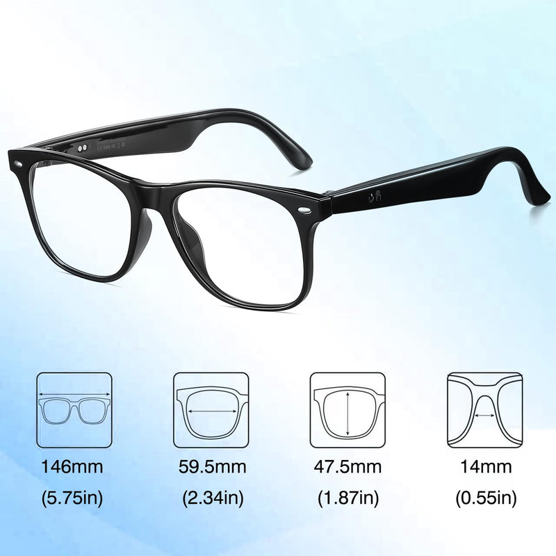 DUCO AI Translation Smart Glasses Bluetooth for Men Women with 160 Languages Headphone Glasses for Meeting MS003