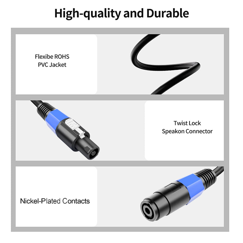 [AUSTRALIA] - LanSenSu Speakon Splitter Cable,1 Male to 2 Female XLR Y Splitter Speakon Splitter Cable Speakon 1-Male to 2-Female（2Pack） 