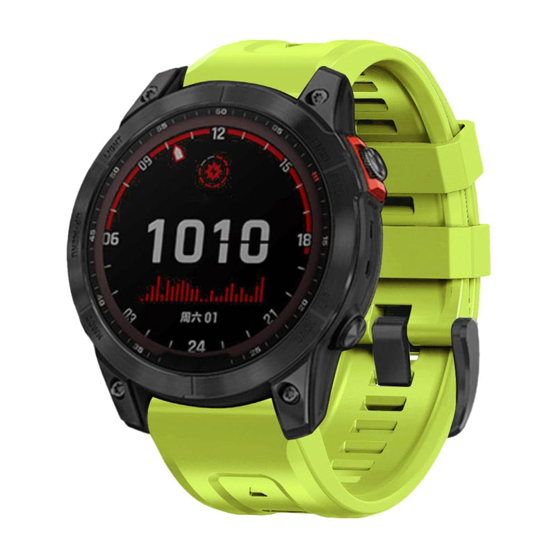 26mm watch band for garmin fenix 5x 6x 7x 3 hr quickfit 26 watch band for garmin women men silicone White and Green Bundle