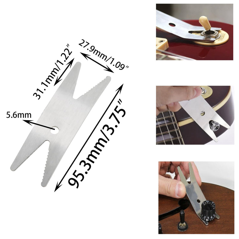 Guitar Multi Wrench Tool Silver Stainless Steel Guitar Switch Knob Removal Tool for Electric Guitar Bass Repair