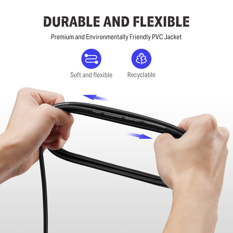 Donner 25ft TRS Cable 1/4” Male Right Angle to 1/4” TRS Male Straight Balanced Stereo Audio Patch Guitar Cable Black Sturdy No Hum 25 Feet Right Angle& Straight-TRS Cable