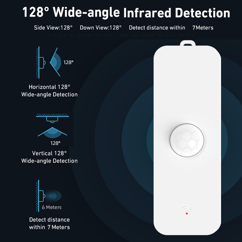 [AUSTRALIA] - WiFi Smart Motion Sensor: Wireless PIR Motion Detector for Home Security, Infrared Motion Sensor with App Notification Alert, Support Voice Command Via Alexa (1-Pack) 1-Pack 