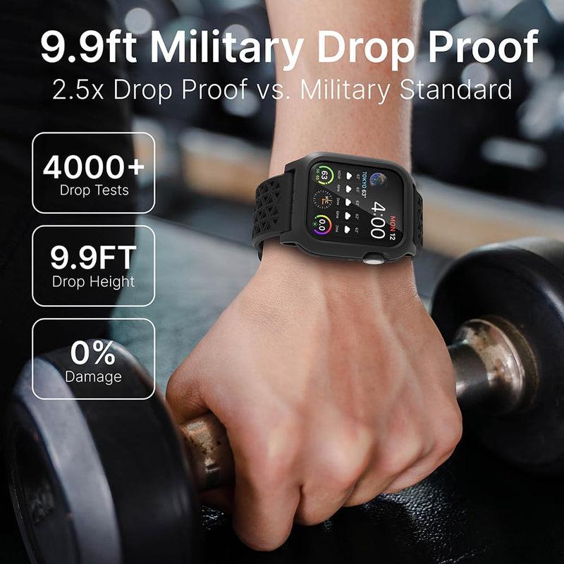 Catalyst Case- Designed for Apple Watch Series SE 2022, Series 6/5 and 4 44mm, Buckle Edition, Drop Proof 9.9ft, Sport Band, Breathable, Rugged, Free Microfiber Cloth is included - Navy Blue