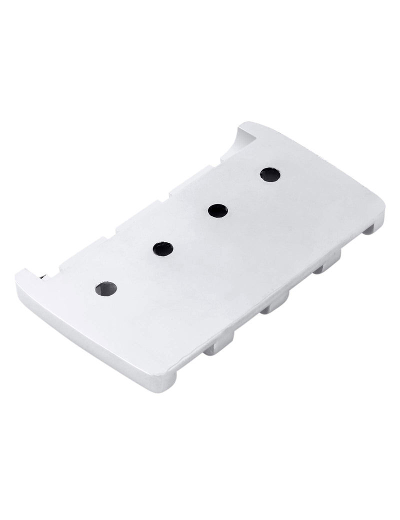 4 string Bass Bridge Adjustable Saddles Tailpiece Top Load with Screws for Electric Jazz Bass P Bass Parts Chrome.