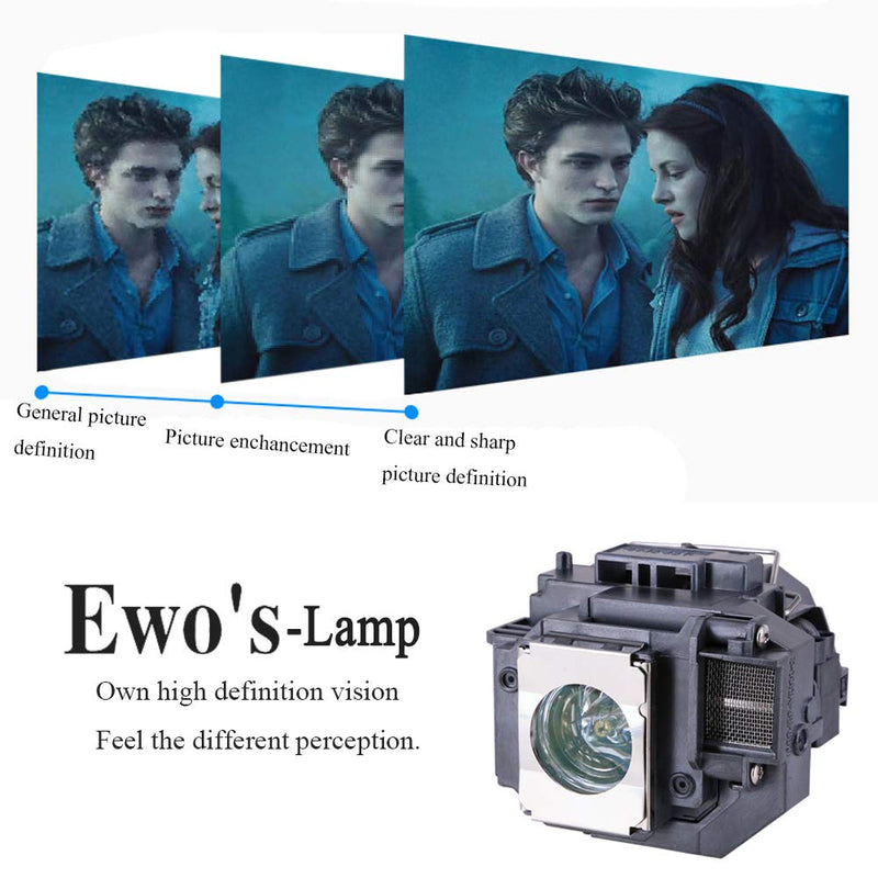 EWO'S ELP54 Replacement Projector Lamp Bulb for Epson ELPLP54/ELPLP58 Powerlite Home Cinema 705HD S7 S9 X9 S8 X7 EX31 EX51 EX71 EX5200 EX7200 EX3200 S10 H310A H311A H331A H368A H369A H376A Projectors 1 Count (Pack of 1)