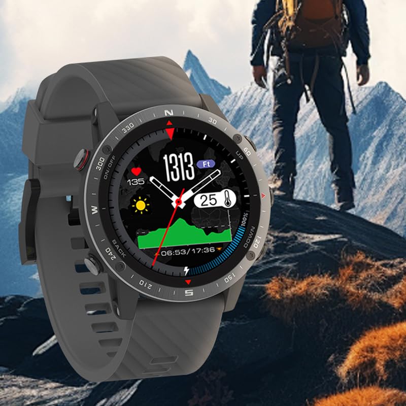SUNROAD G5 Pro GPS Sports Watch AMOLED Health and Fitness Tracker Running Swimming Climbing Hiking Route Navigation Men Wristwatch