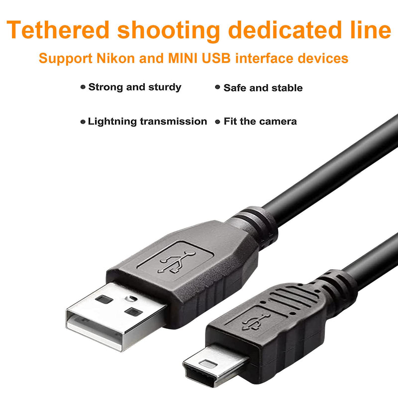 Replacement UC-E4 USB Cable Photo Transfer Cord Compatible with Nikon D610 D7000 D90 D80 D70s D70 D60 D40X D3000 D3100 D100 D200 D300 D1x D1h D2x D2h D2Hs D3 D3s D4 D3X and More(5FT)